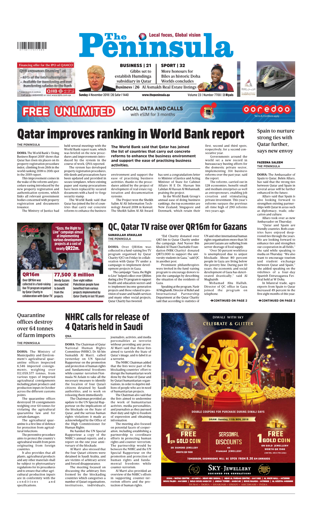 Qatar Improves Ranking in World Bank Report