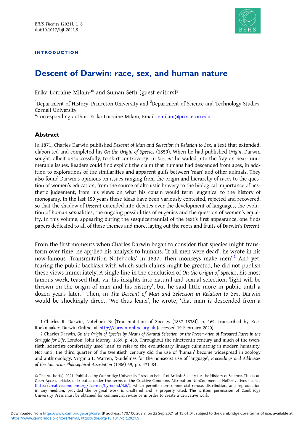 Descent of Darwin: Race, Sex, and Human Nature