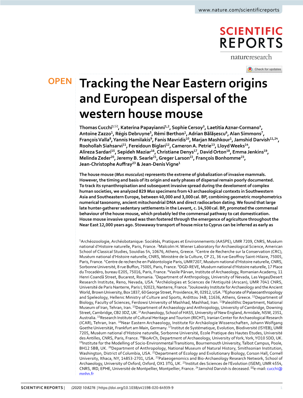 Tracking the Near Eastern Origins and European Dispersal Of