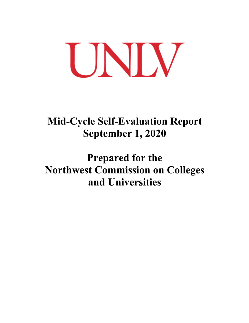 Mid-Cycle Self-Evaluation Report September 1, 2020 Prepared for The