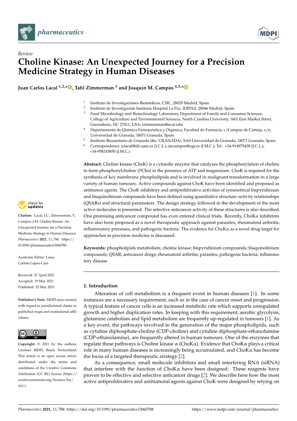 Choline Kinase: an Unexpected Journey for a Precision Medicine Strategy in Human Diseases