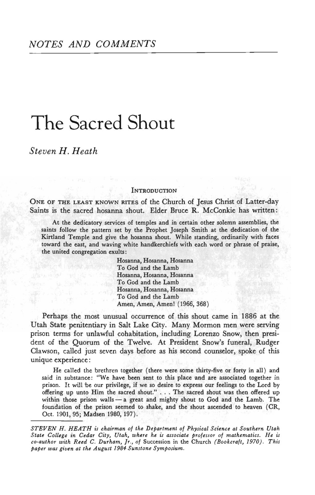 The Sacred Shout