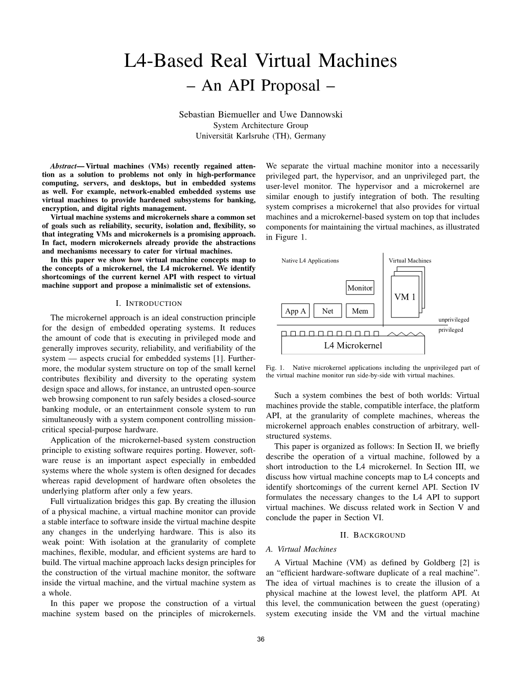 L4-Based Real Virtual Machines: an API Proposal