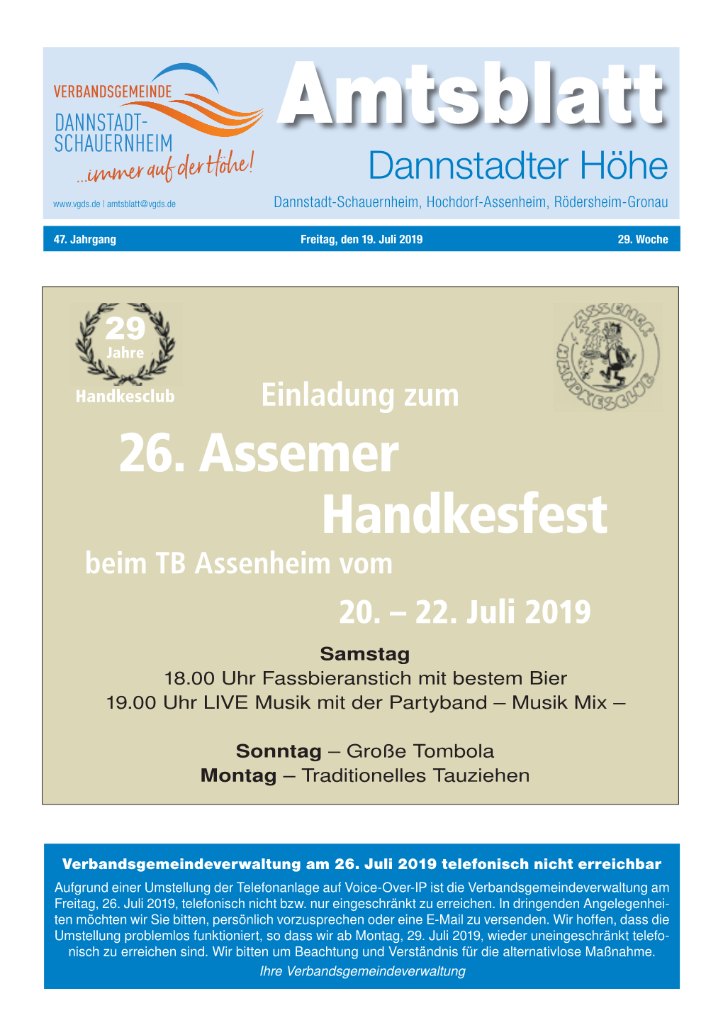 26. Assemer Handkesfest Beim TB Assenheim Vom 20