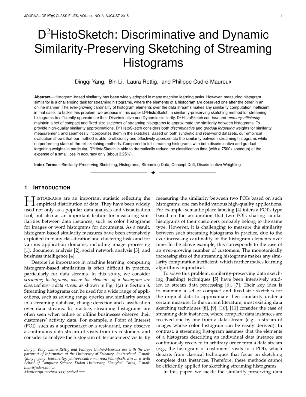 Discriminative and Dynamic Similarity-Preserving Sketching of Streaming Histograms