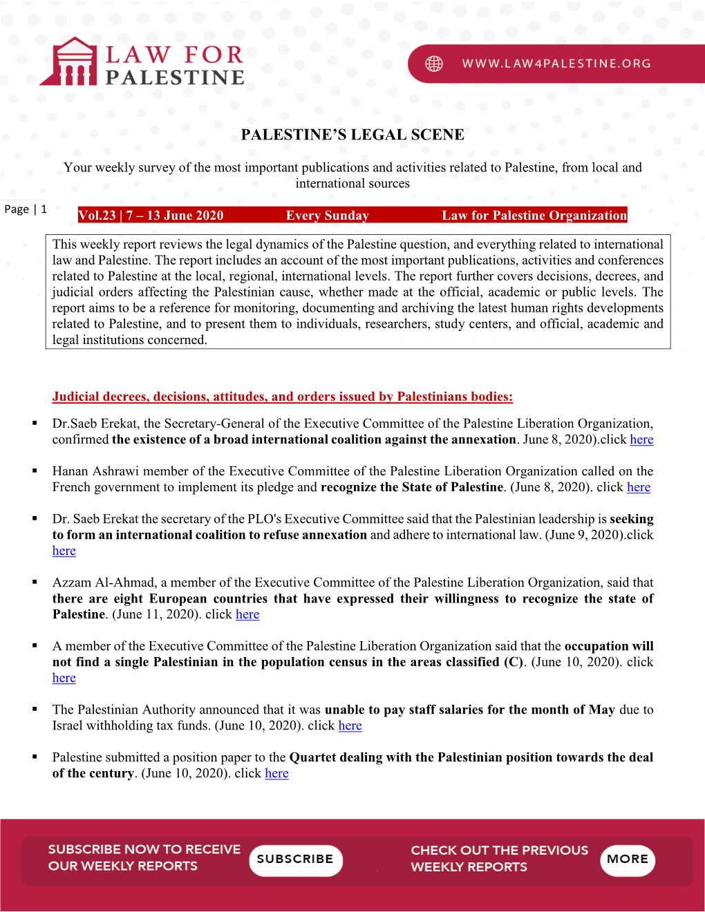 Palestine's Legal Scene