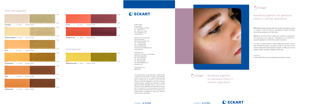 Earth Tone Pigments Borosilicate Pigments for Glamorous Effects in Cosmetic Applications
