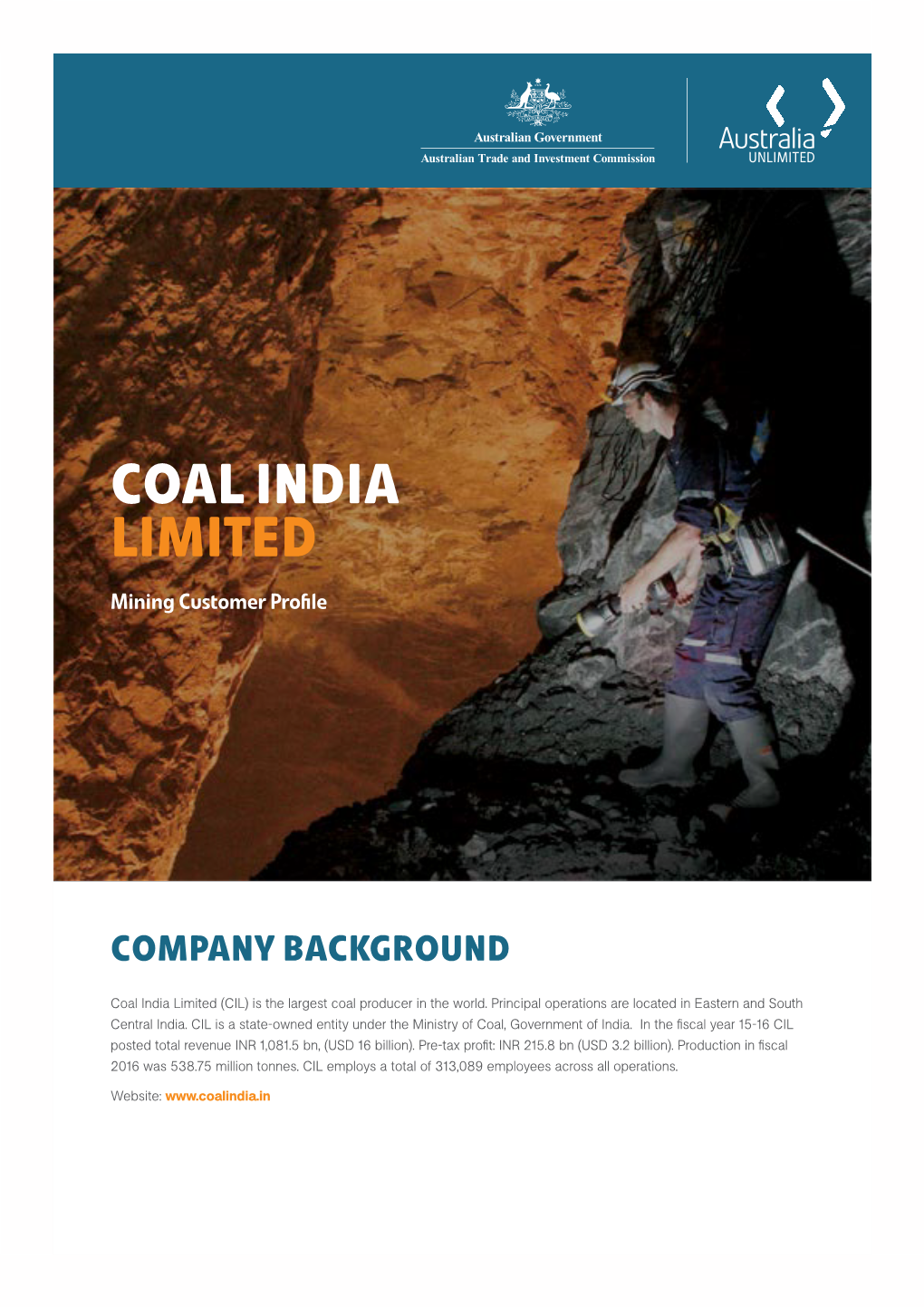 COAL INDIA LIMITED Mining Customer Profile