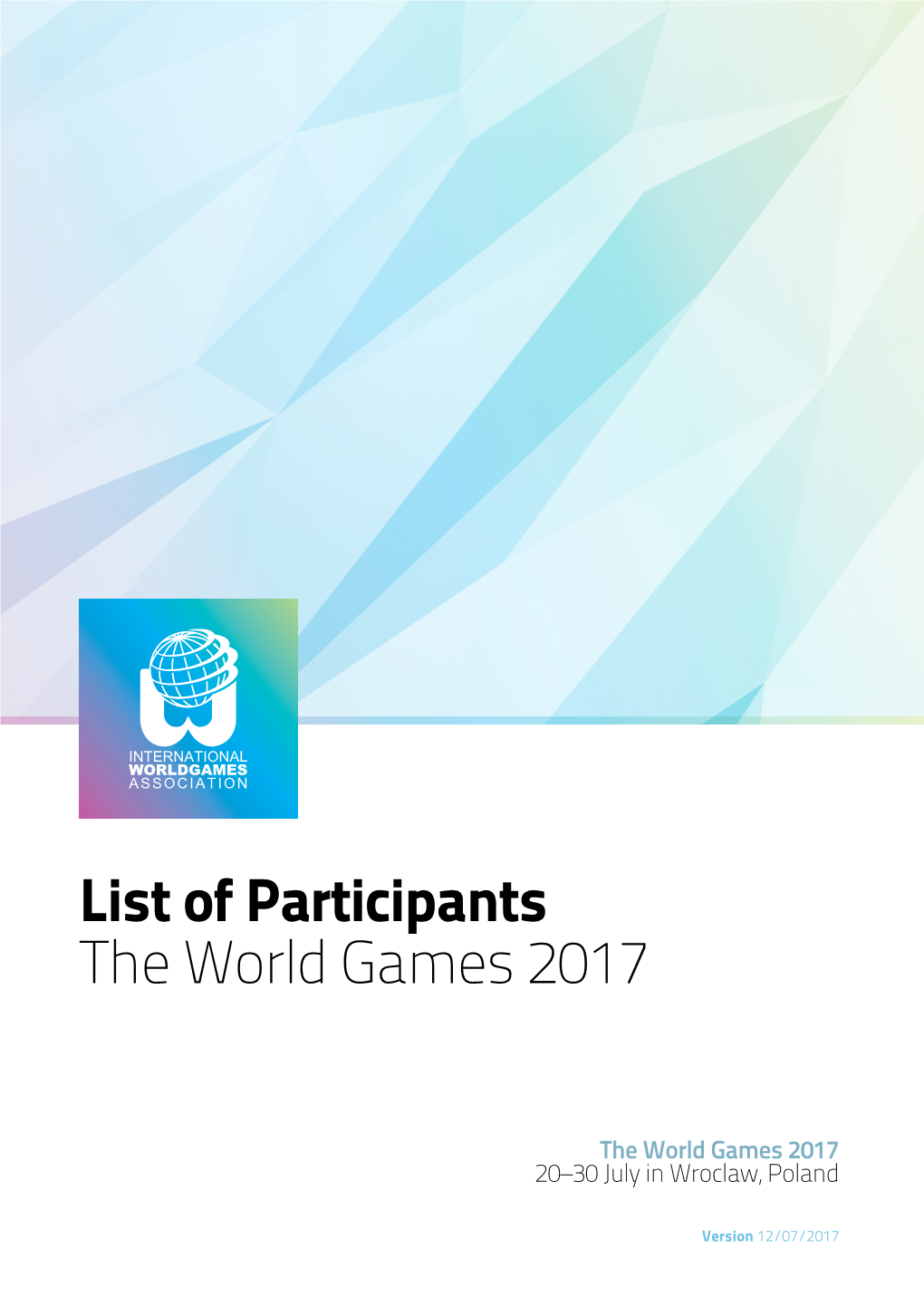 List of Participants the World Games 2017