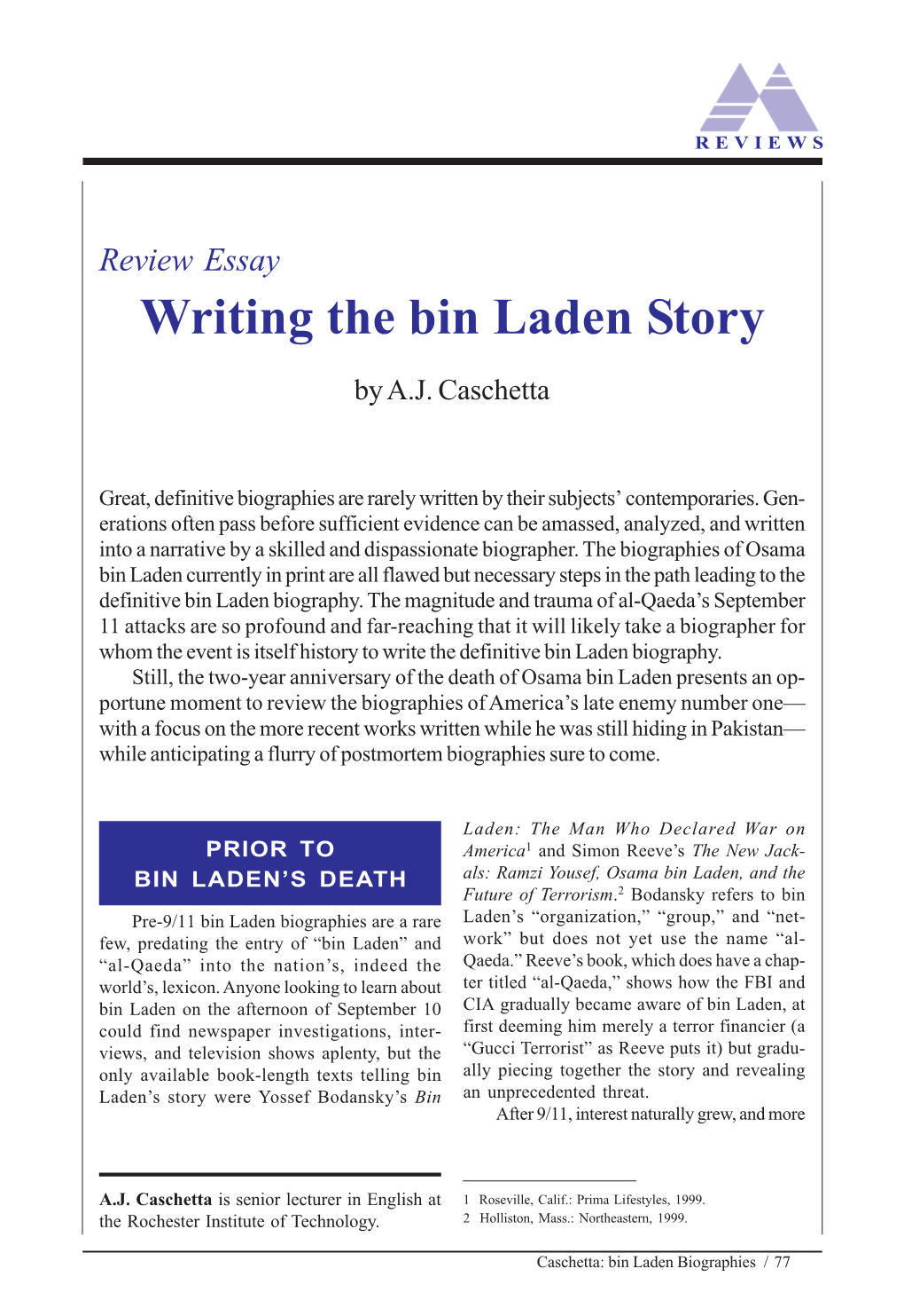 Writing the Bin Laden Story