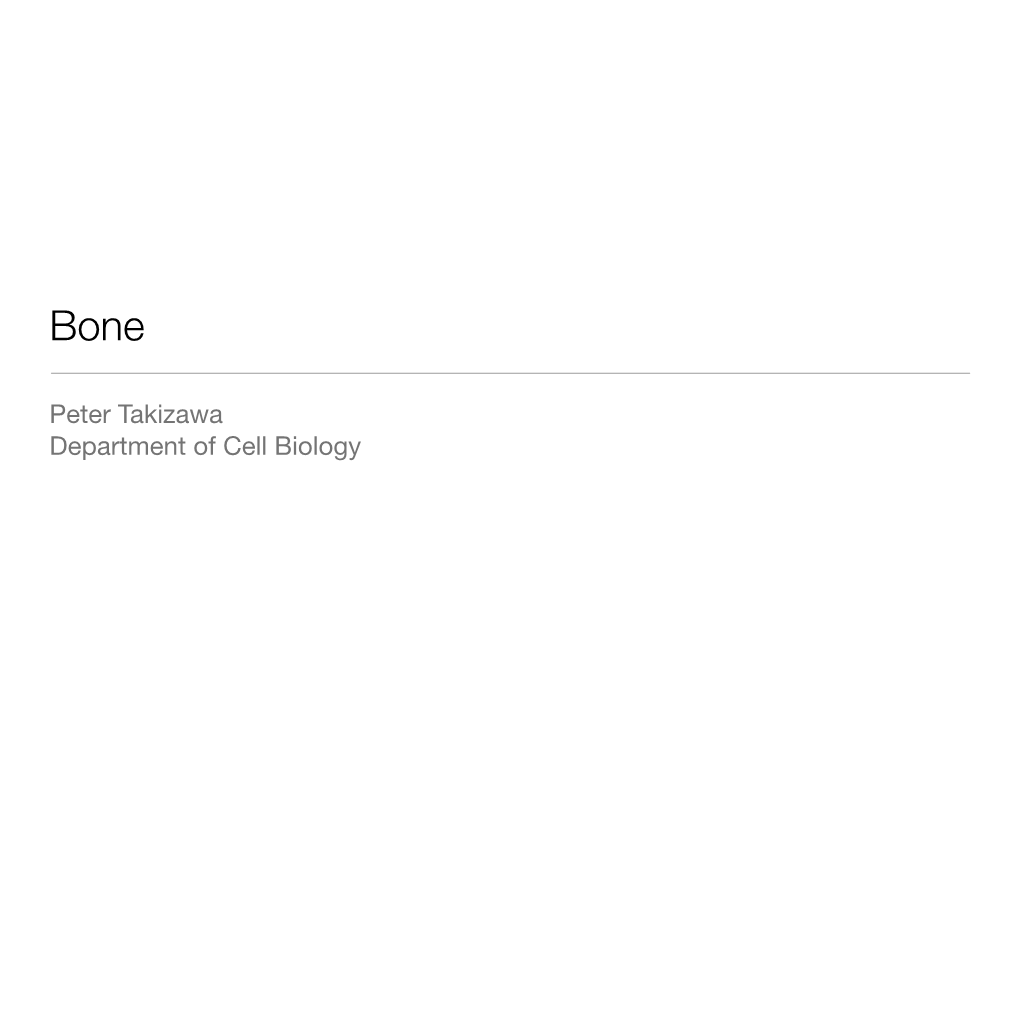 Peter Takizawa Department of Cell Biology •Bone Structure and Composition