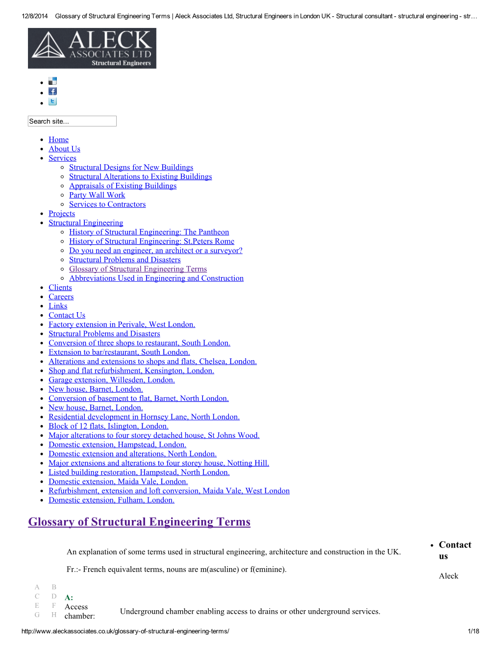 Glossary of Structural Engineering Terms | Aleck Associates Ltd, Structural Engineers in London UK ­ Structural Consultant ­ Structural Engineering ­ Str…