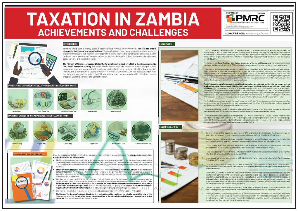 Taxation in Zambia Achievements and Challenges