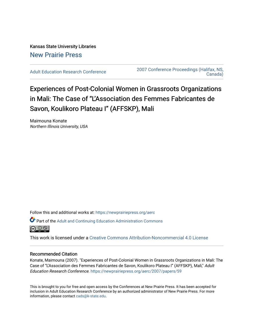 Experiences of Post-Colonial Women in Grassroots