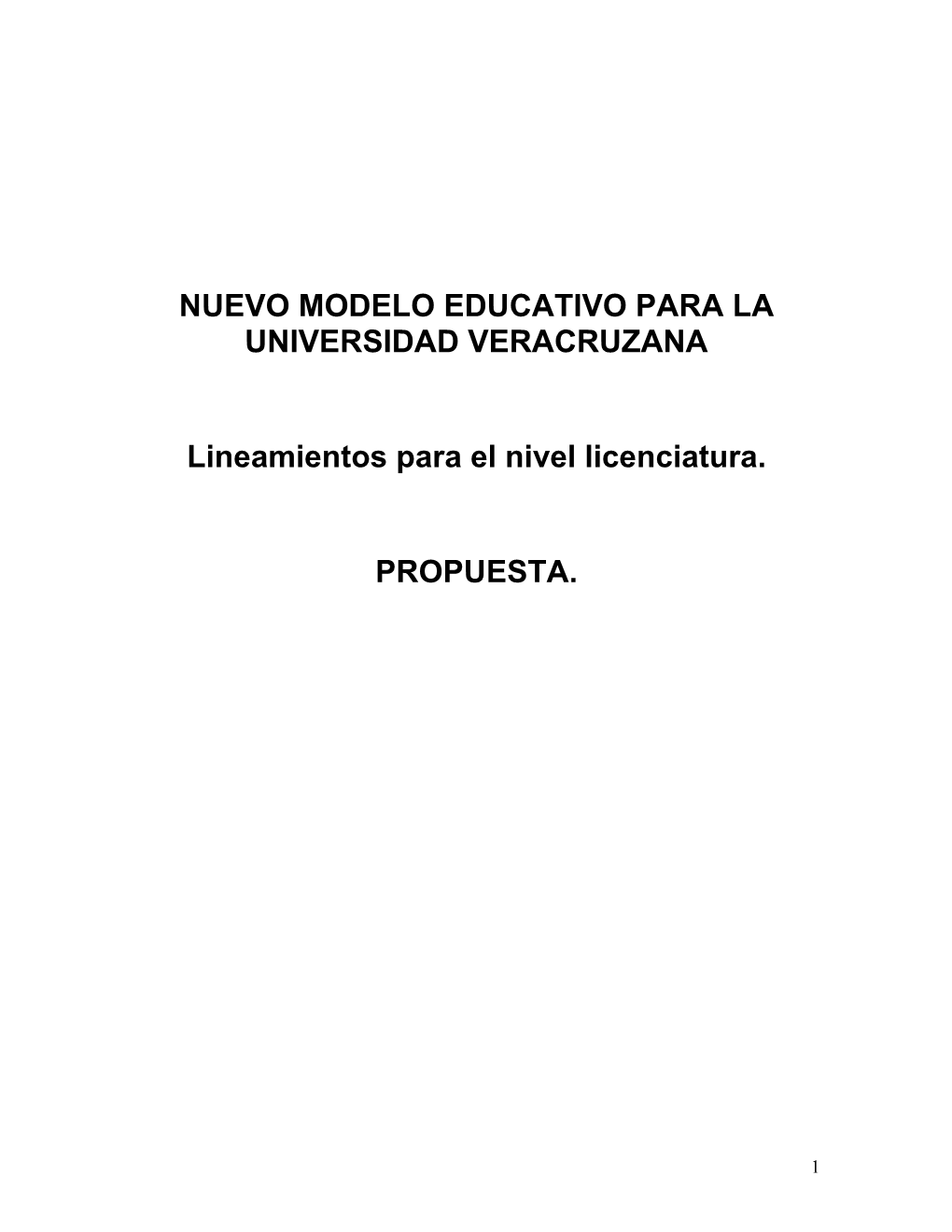 Nuevo Modelo Educativo Para La Universidad Veracruzana