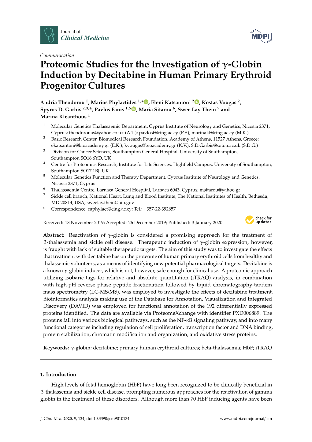 Globin Induction by Decitabine in Human Primary Erythroid Progenitor Cultures