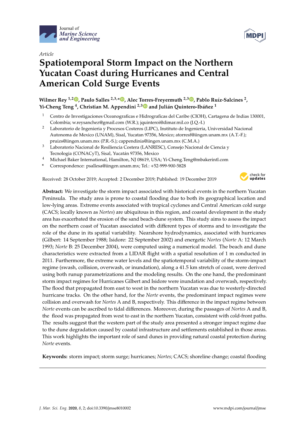 Spatiotemporal Storm Impact on the Northern Yucatan Coast During Hurricanes and Central American Cold Surge Events