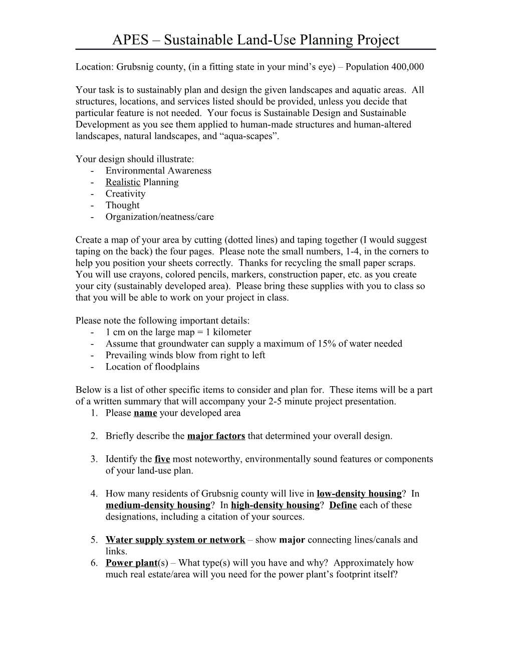 APES Sustainable Land-Use Planning Project