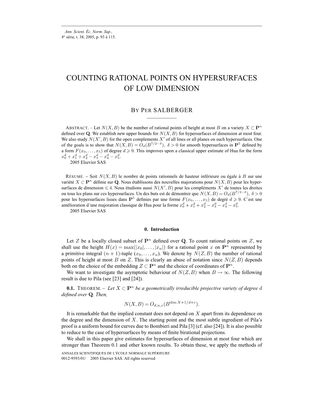 Counting Rational Points on Hypersurfaces of Low Dimension