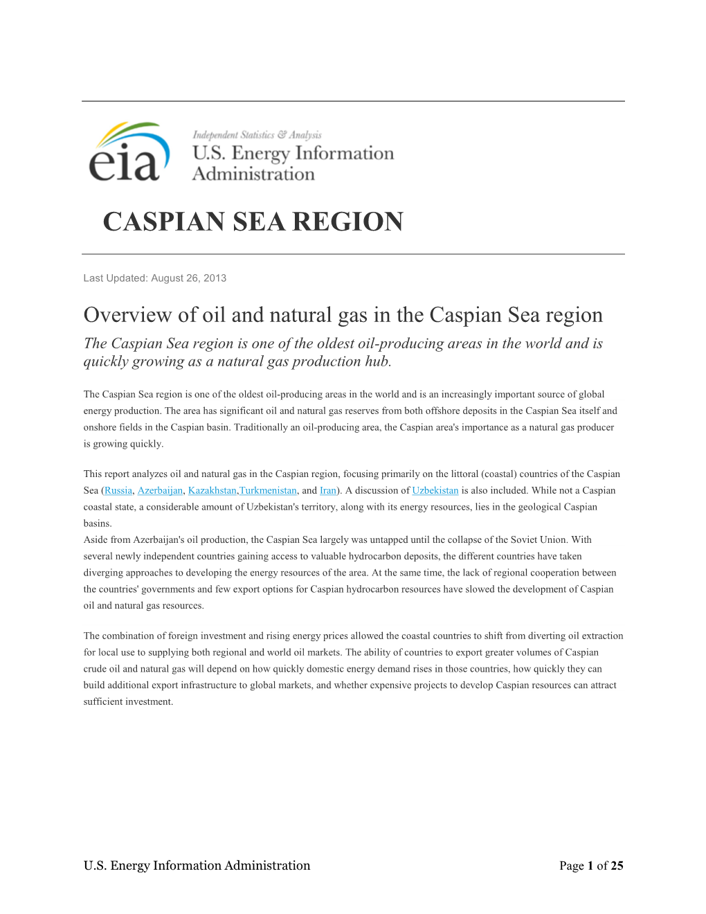 Caspian Sea Region