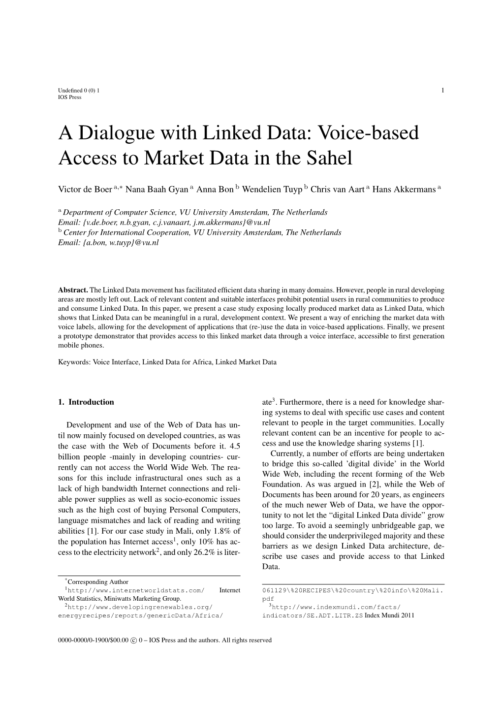 A Dialogue with Linked Data: Voice-Based Access to Market Data in the Sahel