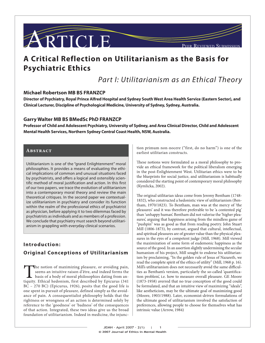 Utilitarianism As an Ethical Theory