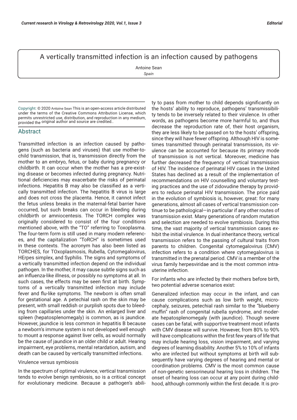 A Vertically Transmitted Infection Is an Infection Caused by Pathogens