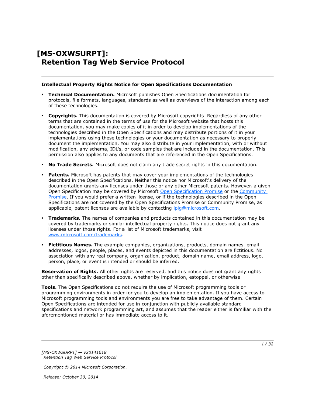 Intellectual Property Rights Notice for Open Specifications Documentation s92