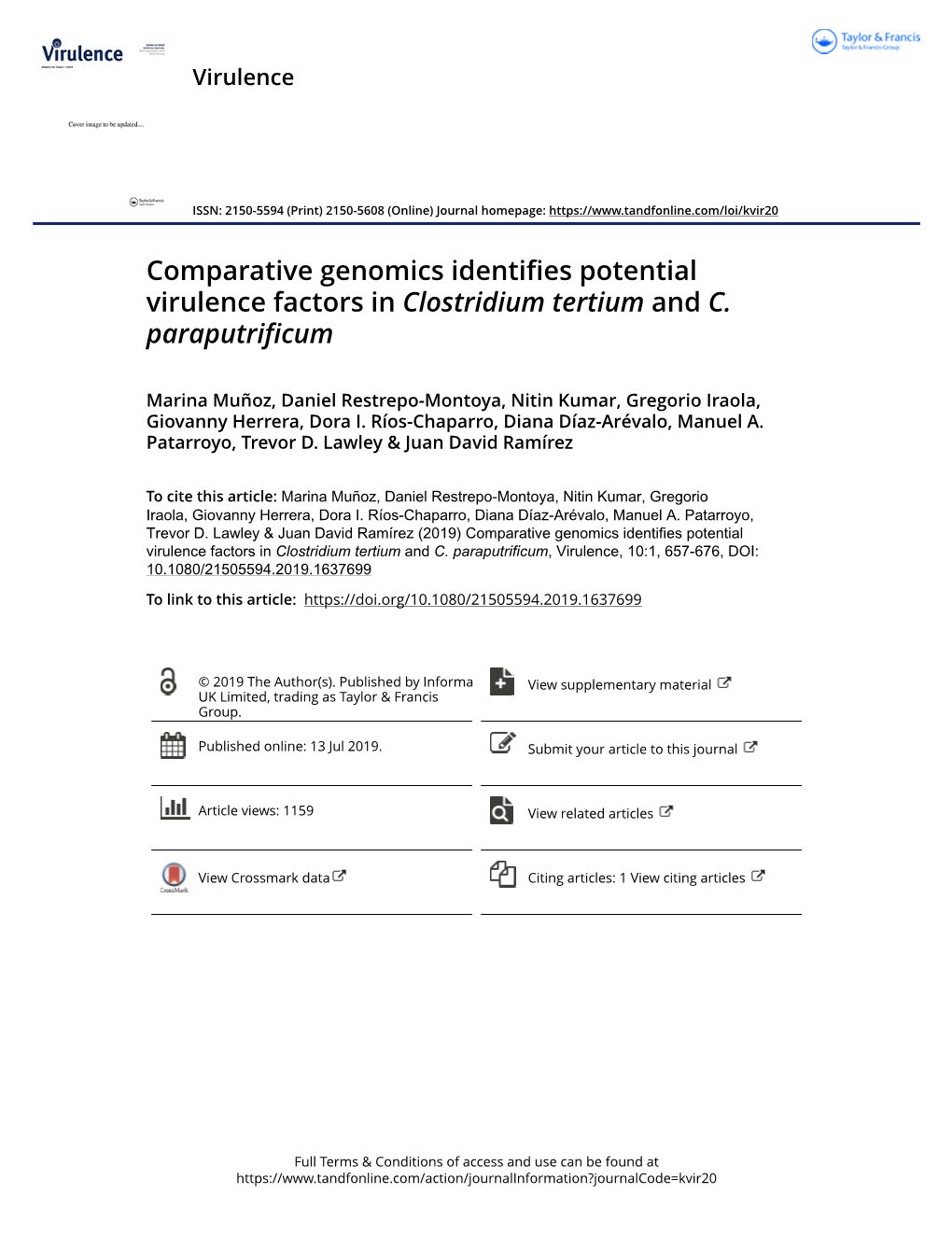 Comparative Genomics Identifies Potential Virulence Factors in Clostridium Tertium and C