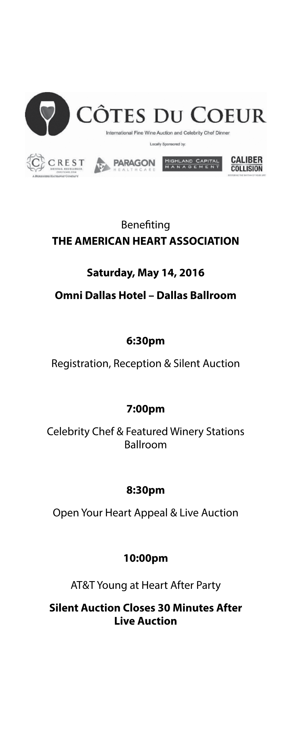 Benefiting the AMERICAN HEART ASSOCIATION Saturday, May 14