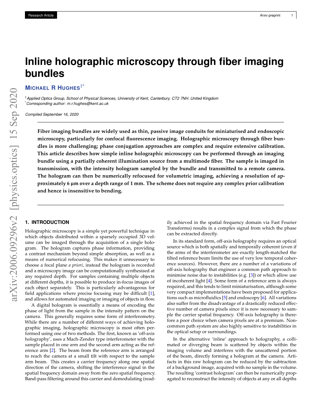 Inline Holographic Microscopy Through Fiber Imaging Bundles