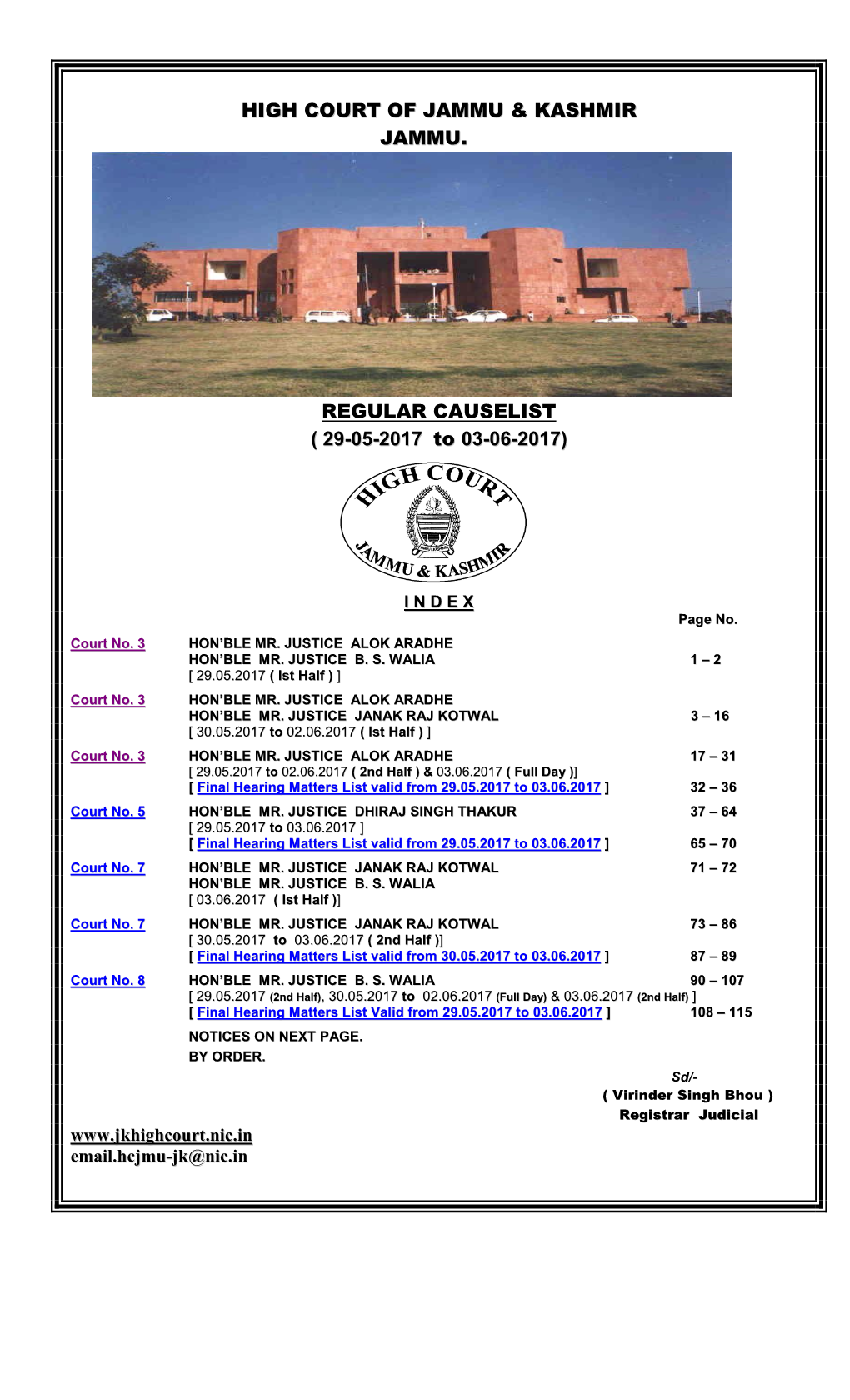 The High Court of Jammu & Kashmir at Jammu