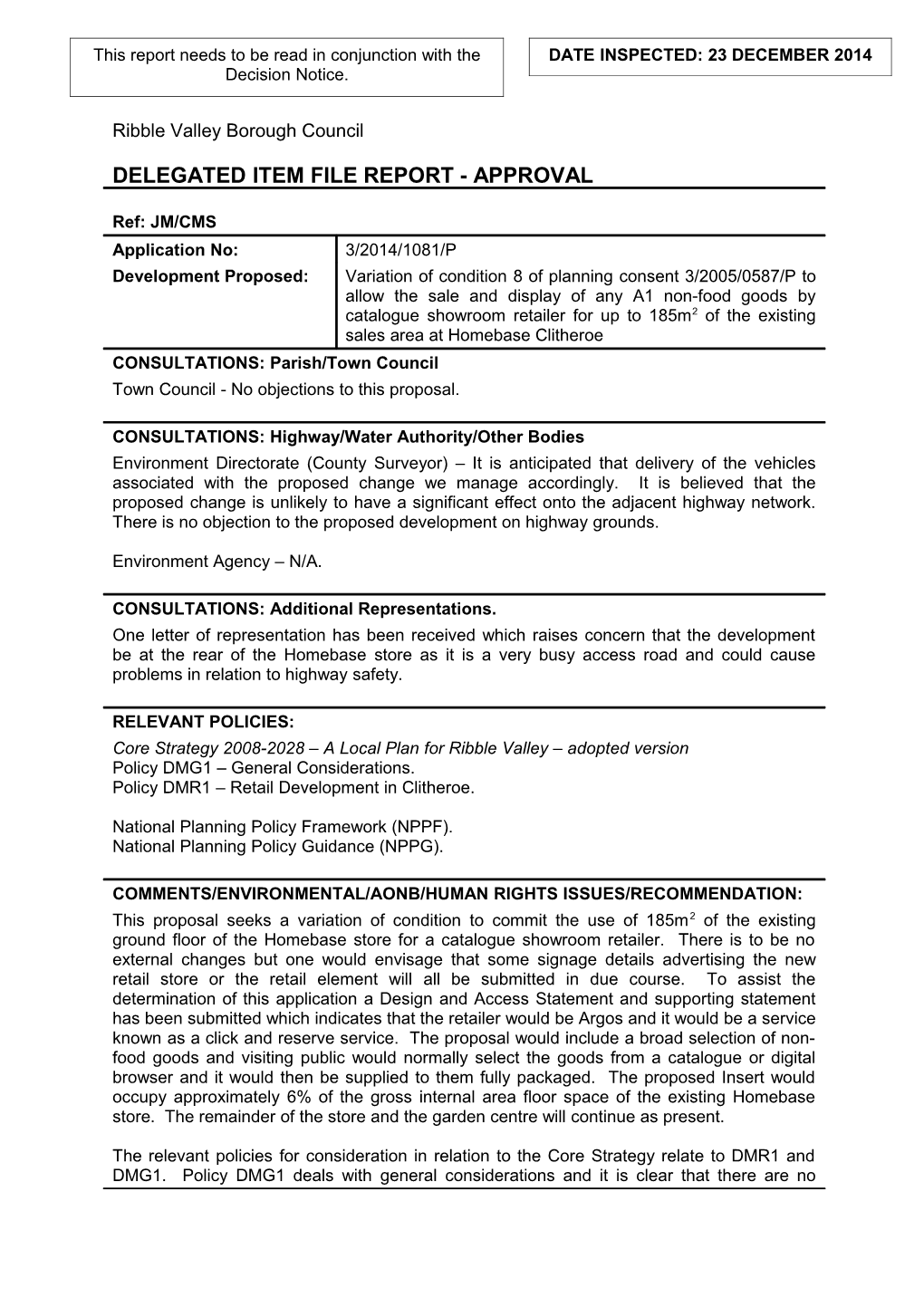 Ribble Valley Borough Council s19