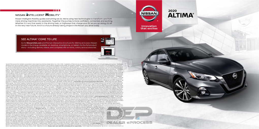 Nissan 2020 Altima Brochure