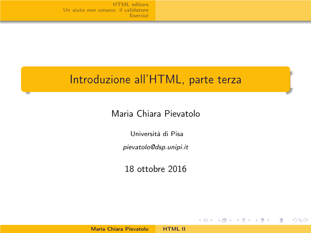 Introduzione All'html, Parte Terza