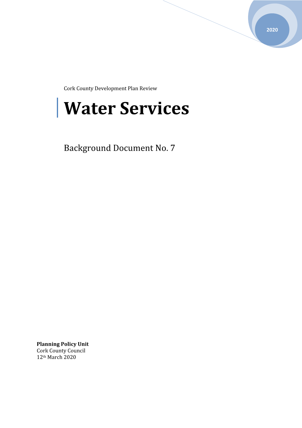 Water Services Background Document 2020