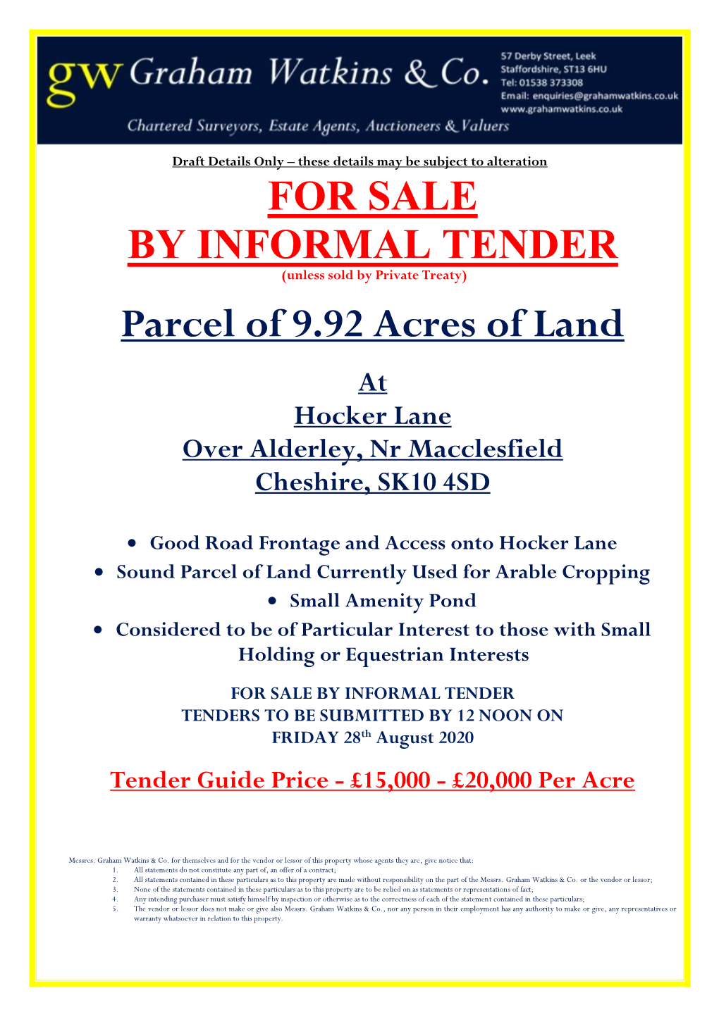 Parcel of 9.92 Acres of Land