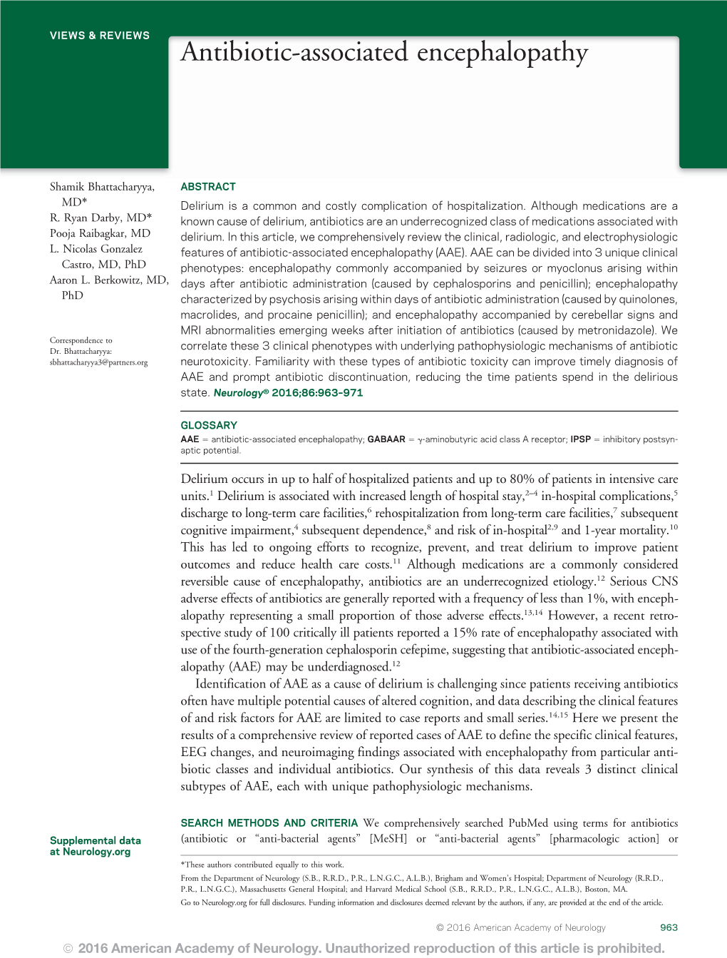 Antibiotic-Associated Encephalopathy