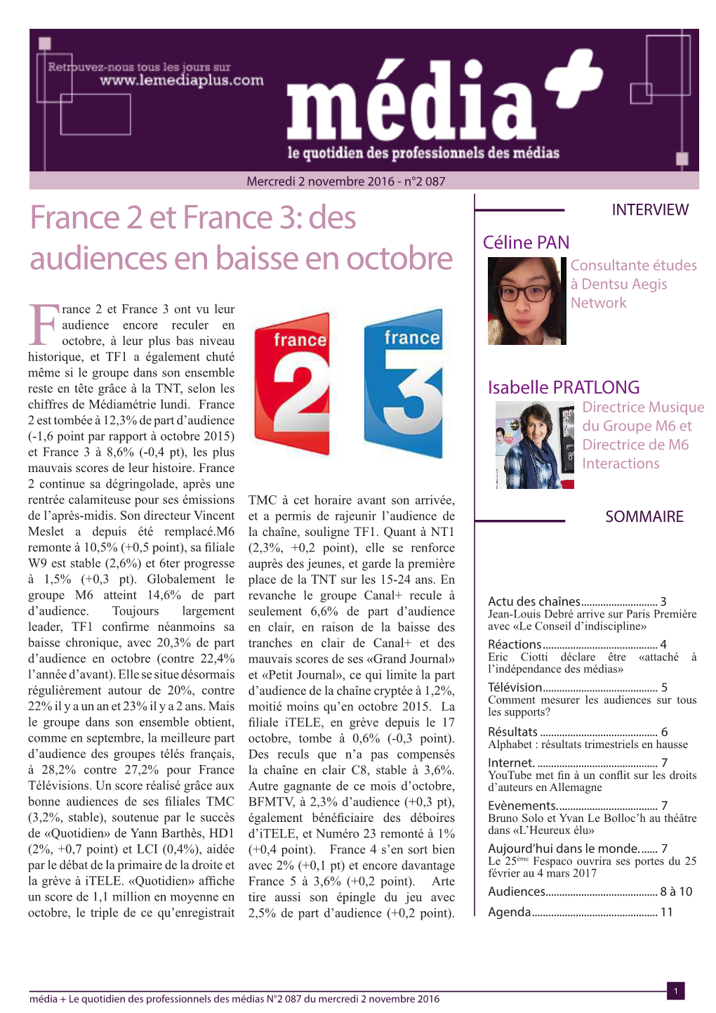 France 2 Et France 3: Des Audiences En Baisse En Octobre