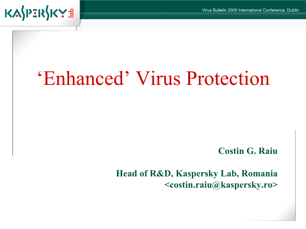 'Enhanced' Virus Protection