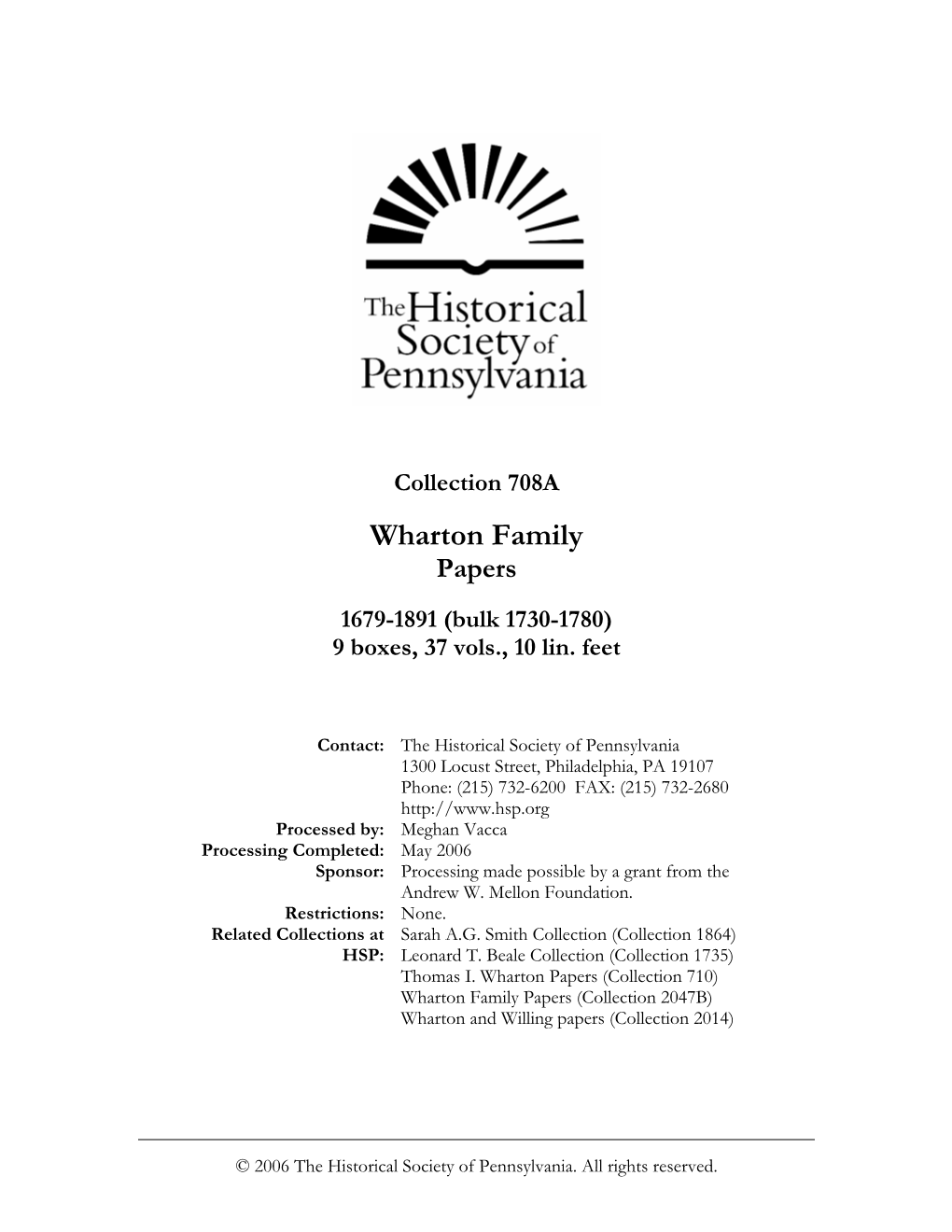 Wharton Family Papers