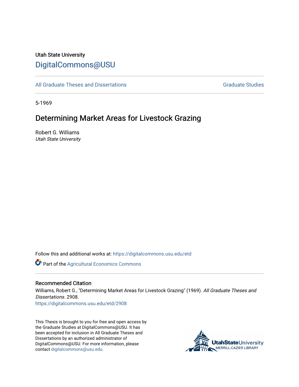 Determining Market Areas for Livestock Grazing