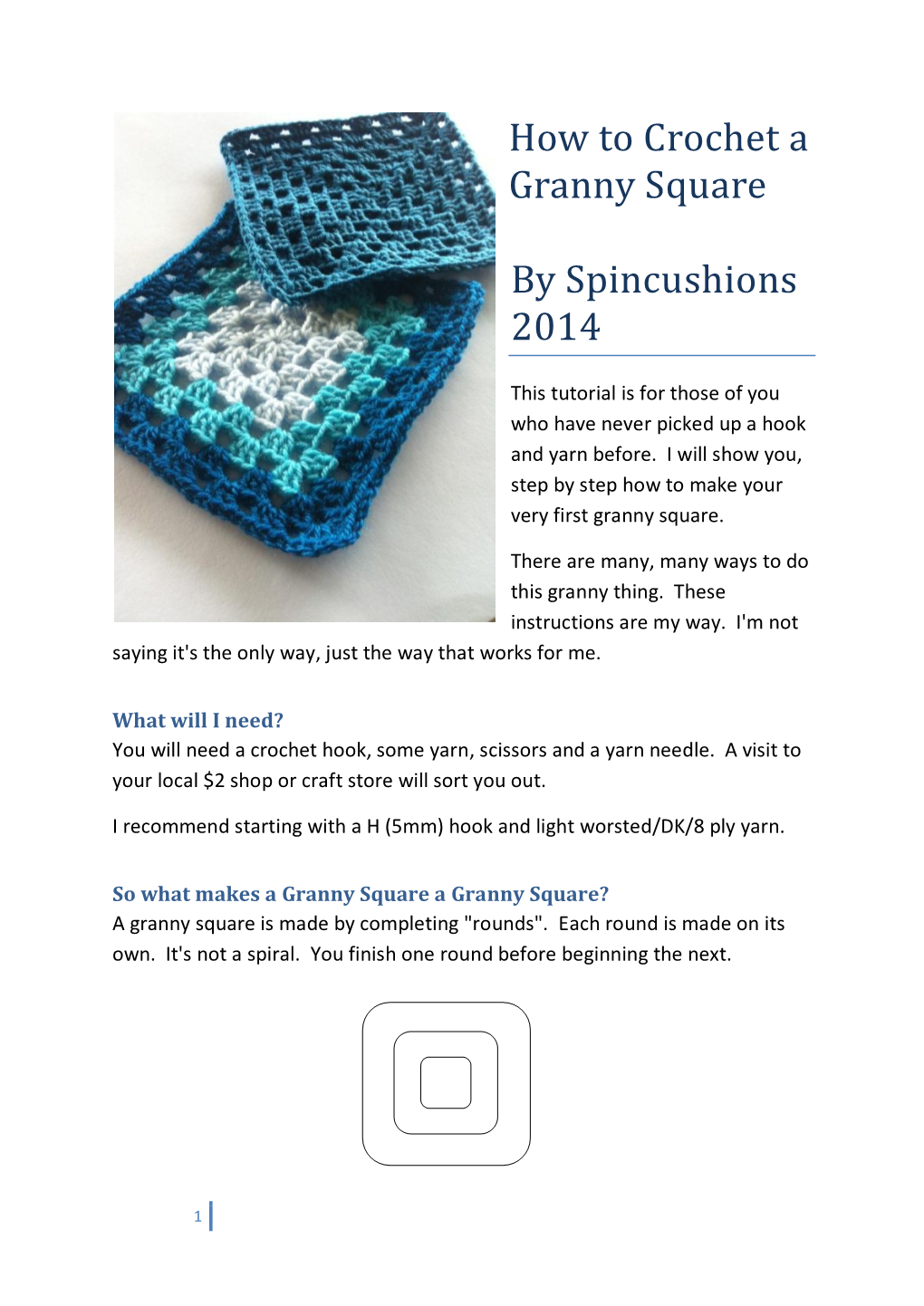 How to Crochet a Granny Square by Spincushions 2014