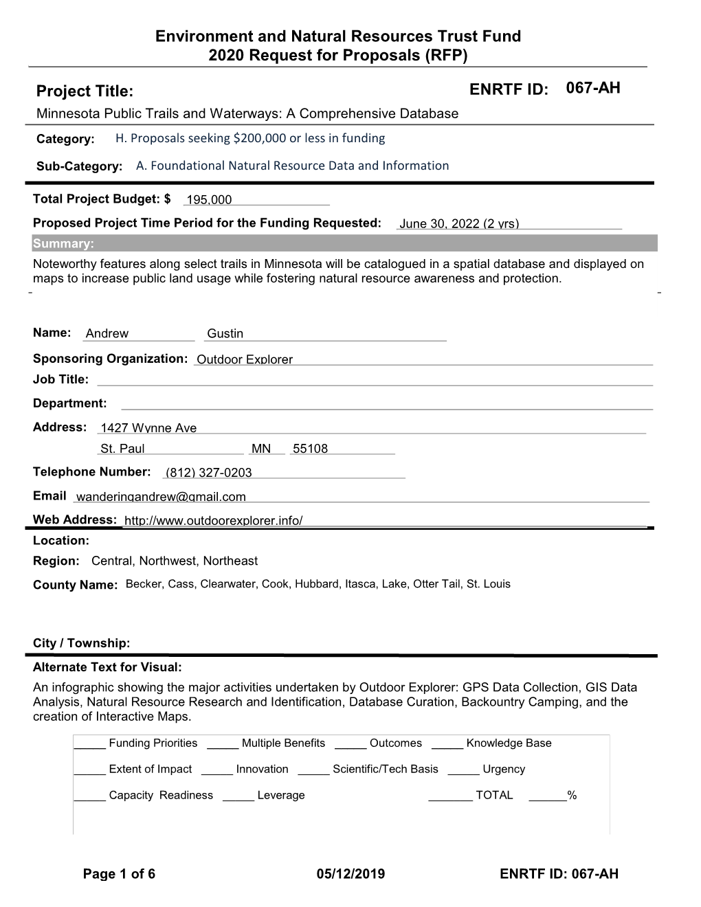 Environment and Natural Resources Trust Fund 2020 Request for Proposals (RFP)