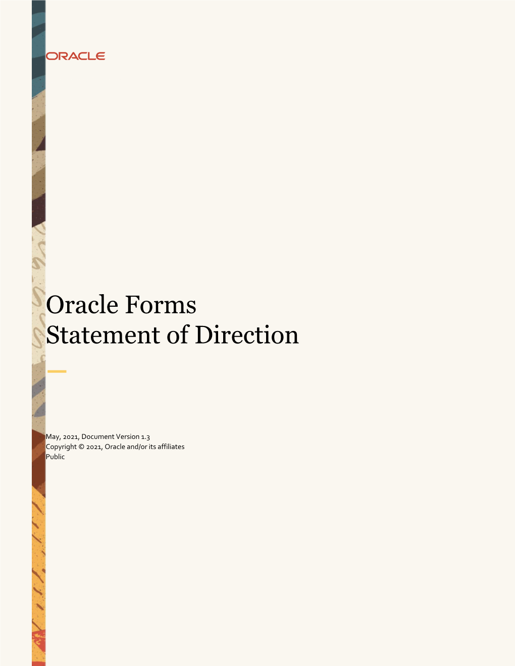 Oracle Forms Statement of Direction