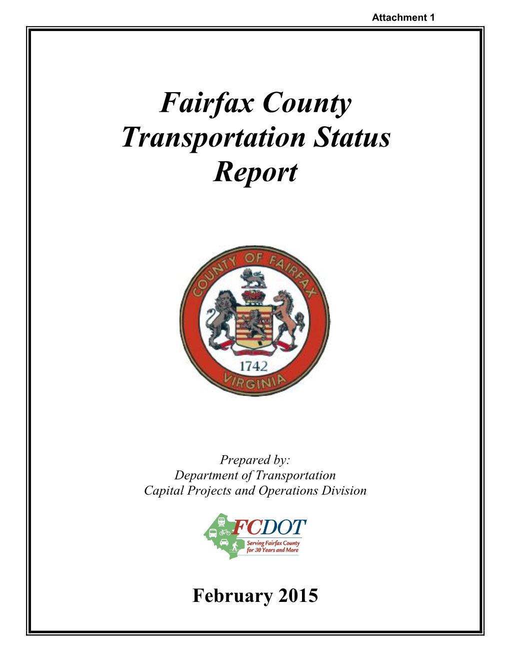 Fairfax County Transportation Status Report