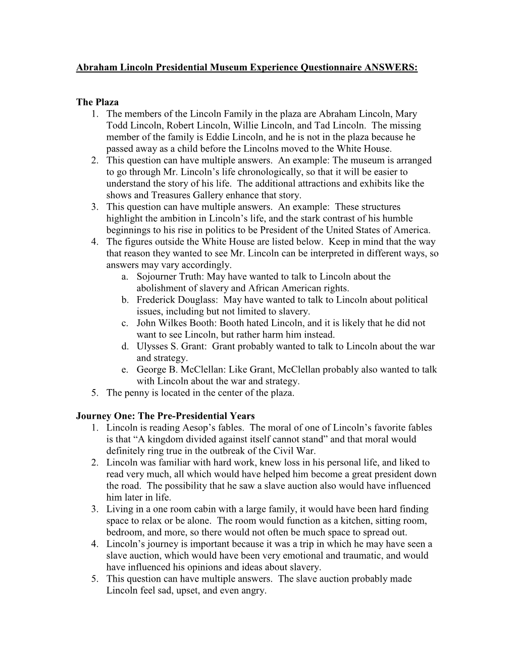 Answers to Museum Experience Questionniare.Pdf