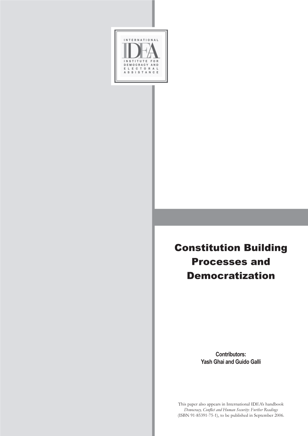 Constitution Building Processes and Democratization