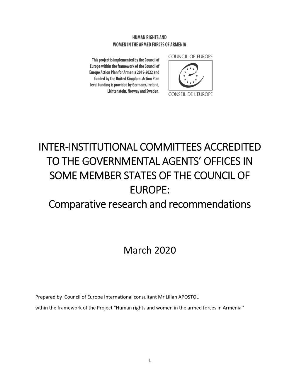 Inter-Institutional Committees Accredited