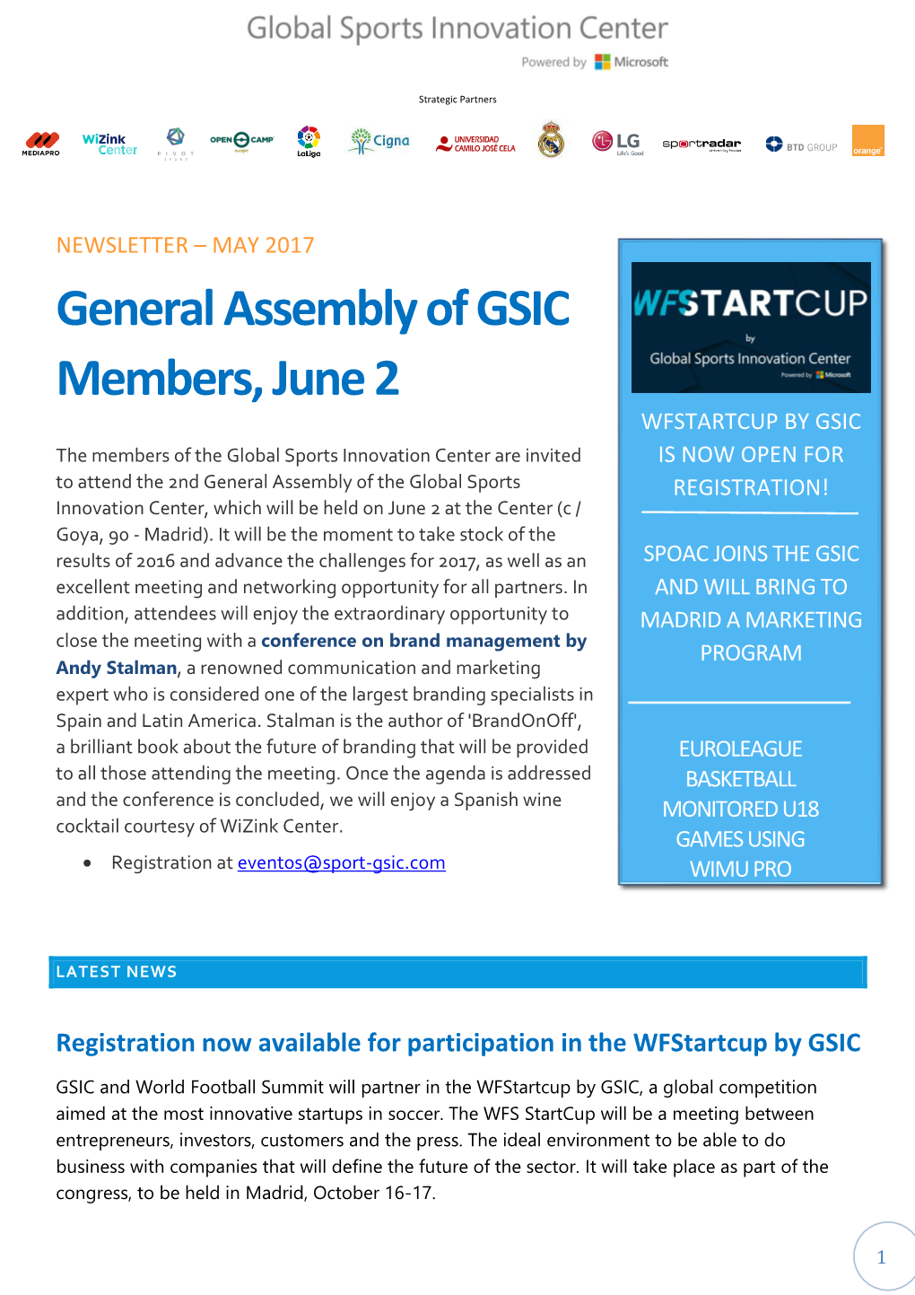 General Assembly of GSIC Members, June 2